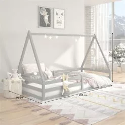 IDIMEX Hausbett SILA In 90 X 200 Aus Massiver Kiefer In Grau -Möbelgeschäft 71362 AC2