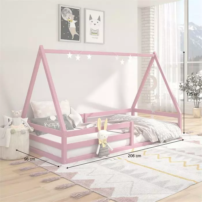 IDIMEX Hausbett SILA In 90 X 200 Aus Massiver Kiefer In Rosa 6 IDIMEX Hausbett SILA In 90 X 200 Aus Massiver Kiefer In Rosa – Bild 4