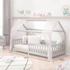 IDIMEX Hausbett NINA In 90 X 200 Aus Kiefer In Grau -Möbelgeschäft 71372 AC2