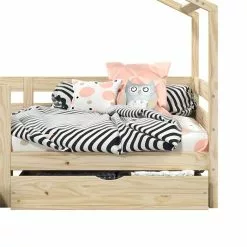 IDIMEX Hausbett ENA 90 X 200 Cm Mit Rausfallschutz Und Zwei Schubladen In Natur -Möbelgeschäft 71380 5