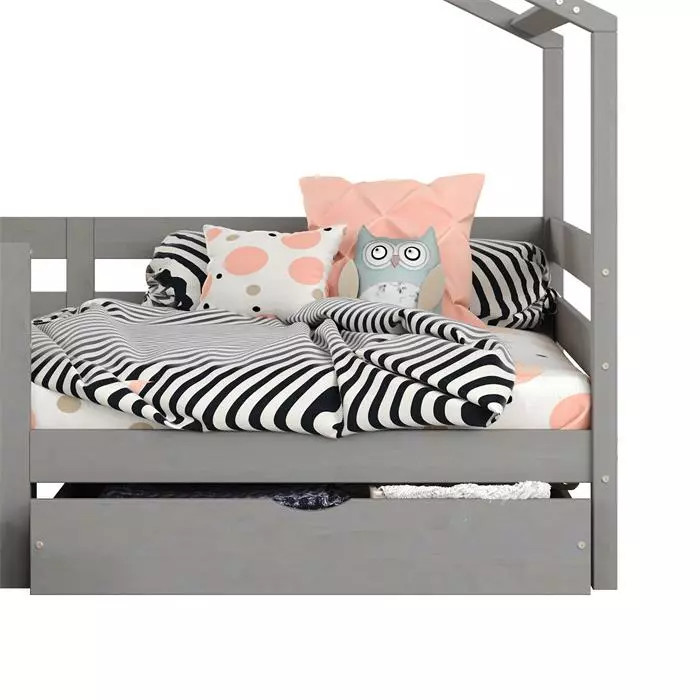 IDIMEX Hausbett ENA 90 X 200 Cm Mit Rausfallschutz Und Zwei Schubladen In Grau 8 IDIMEX Hausbett ENA 90 X 200 Cm Mit Rausfallschutz Und Zwei Schubladen In Grau – Bild 6