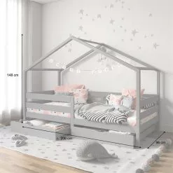 IDIMEX Hausbett ENA 90 X 200 Cm Mit Rausfallschutz Und Zwei Schubladen In Grau 10 IDIMEX Hausbett ENA 90 X 200 Cm Mit Rausfallschutz Und Zwei Schubladen In Grau -Möbelgeschäft 71382 AC2