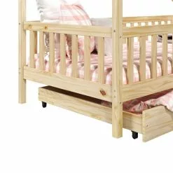 IDIMEX Hausbett ALVA In 90 X 200 Cm Aus Massiver Kiefer Mit Schubladen In Natur -Möbelgeschäft 71400 4