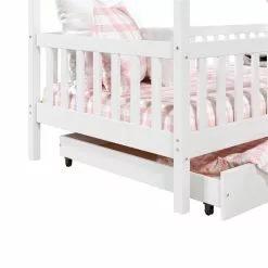 IDIMEX Hausbett ALVA In 90 X 200 Cm Aus Massiver Kiefer Mit Schubladen In Weiß -Möbelgeschäft 71401 4