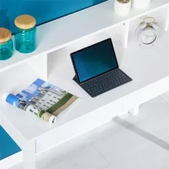 IDIMEX Sekretär LENNOX Mit 3 Nischen Und 2 Schubladen In Weiß -Möbelgeschäft 7200 AC3