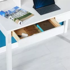 IDIMEX Sekretär LENNOX Mit 3 Nischen Und 2 Schubladen In Weiß -Möbelgeschäft 7200 AC4