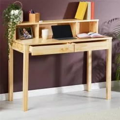 IDIMEX Sekretär LENNOX Mit 3 Nischen Und 2 Schubladen In Natur -Möbelgeschäft 7201 AC2