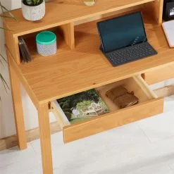 IDIMEX Schreibtisch LENNOX Mit 3 Nischen Und 2 Schubladen In Braun -Möbelgeschäft 7202 AC3