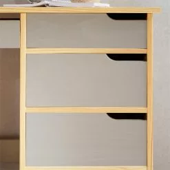 IDIMEX Schreibtisch HUGO In Kiefer Massiv In Natur/grau Mit 5 Schubladen -Möbelgeschäft 7209 AC6