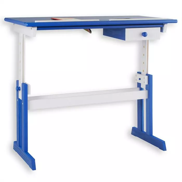 IDIMEX Kinderschreibtisch FLEXI Höhenverstellbar In Weiß/blau 6 IDIMEX Kinderschreibtisch FLEXI Höhenverstellbar In Weiß/blau – Bild 4
