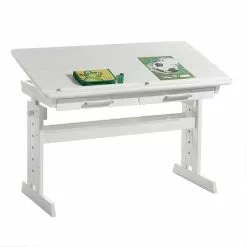 IDIMEX Kinderschreibtisch OLIVIA Aus Kiefer Mit Schubladen In Weiß