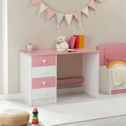 IDIMEX Schreibtisch ARNE Mit 4 Schubladen In Weiß/rosa -Möbelgeschäft 7241 AC0