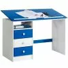 IDIMEX Kinderschreibtisch KEVIN Neigungsverstellbar Weiß/blau -Möbelgeschäft 7256 0