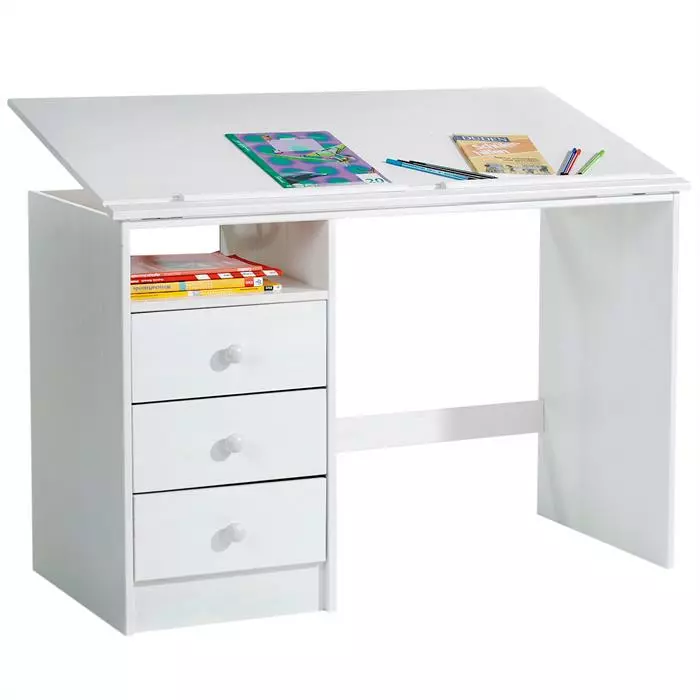 IDIMEX Kinderschreibtisch KEVIN Neigungsverstellbar Weiß 3 IDIMEX Kinderschreibtisch KEVIN Neigungsverstellbar Weiß
