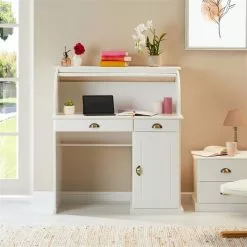 IDIMEX Sekretär TOM Mit 2 Schubladen, Rollladen Und 1 Tür Aus Massiver Kiefer In Weiß 9 IDIMEX Sekretär TOM Mit 2 Schubladen, Rollladen Und 1 Tür Aus Massiver Kiefer In Weiß -Möbelgeschäft 7275 AC1