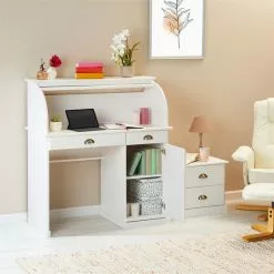 IDIMEX Sekretär TOM Mit 2 Schubladen, Rollladen Und 1 Tür Aus Massiver Kiefer In Weiß 10 IDIMEX Sekretär TOM Mit 2 Schubladen, Rollladen Und 1 Tür Aus Massiver Kiefer In Weiß -Möbelgeschäft 7275 AC2