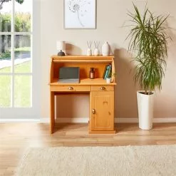 IDIMEX Sekretär TOM Mit 2 Schubladen, Rollladen Und 1 Tür Aus Massiver Kiefer Gebeizt -Möbelgeschäft 7276 AC1