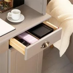 IDIMEX Sekretär TOM Mit 2 Schubladen, Rollladen Und 1 Tür Aus Massiver Kiefer In Grau -Möbelgeschäft 7277 AC6