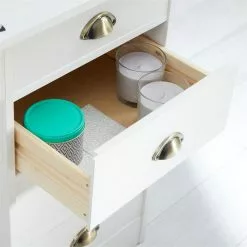 IDIMEX Schreibtisch LANA Aus Kiefer In Weiß Mit 5 Schubladen Und Muschelgriffen -Möbelgeschäft 7281 AC5