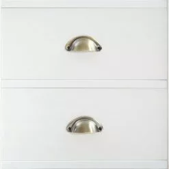 IDIMEX Schreibtisch LANA Aus Kiefer In Weiß Mit 5 Schubladen Und Muschelgriffen -Möbelgeschäft 7281 AC6