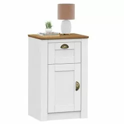 IDIMEX Nachttisch BOLTON Mit 1 Schublade, Kiefer In Weiß/braun