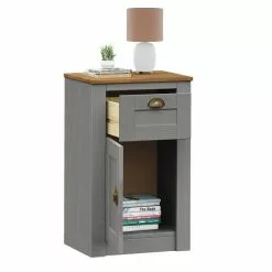 IDIMEX Nachttisch BOLTON Mit 1 Schublade, Kiefer In Grau/braun -Möbelgeschäft 80166 2