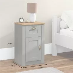 IDIMEX Nachttisch BOLTON Mit 1 Schublade, Kiefer In Grau/braun -Möbelgeschäft 80166 AC1