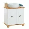 IDIMEX Waschbeckenunterschrank COLMAR Mit 2 Fächer Weiß/braun -Möbelgeschäft 80359 0