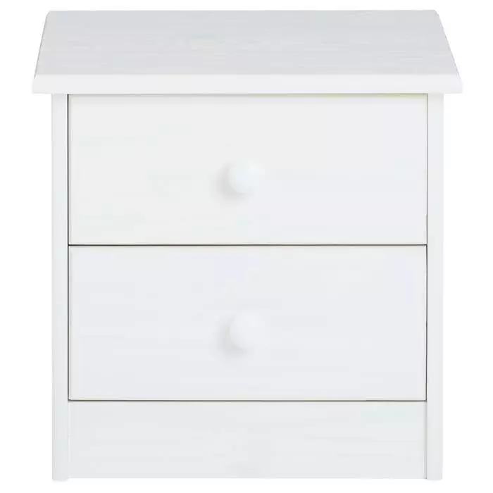 IDIMEX Nachttisch RONDO Aus Kiefer Mit 2 Schubladen, In Weiß 4 IDIMEX Nachttisch RONDO Aus Kiefer Mit 2 Schubladen, In Weiß – Bild 2