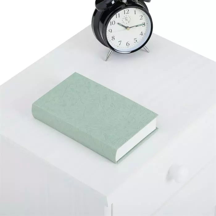 IDIMEX Nachttisch RONDO Aus Kiefer Mit 2 Schubladen, In Weiß 6 IDIMEX Nachttisch RONDO Aus Kiefer Mit 2 Schubladen, In Weiß – Bild 4