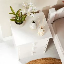 IDIMEX Nachttisch RONDO Mit 3 Schubladen, Kiefer In Weiß -Möbelgeschäft 8102 AC3