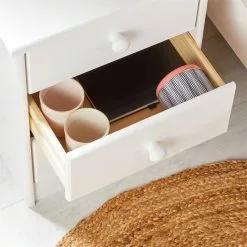 IDIMEX Nachttisch RONDO Mit 3 Schubladen, Kiefer In Weiß -Möbelgeschäft 8102 AC4