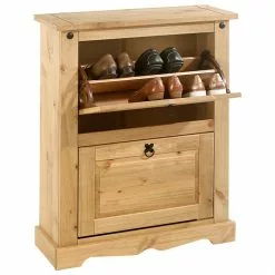 IDIMEX Schuhkipper TEQUILA, Kiefer Massiv, Mit 2 Klappen, Mexiko -Möbelgeschäft 81279 2