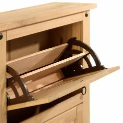 IDIMEX Schuhkipper TEQUILA, Kiefer Massiv, Mit 2 Klappen, Mexiko -Möbelgeschäft 81279 3