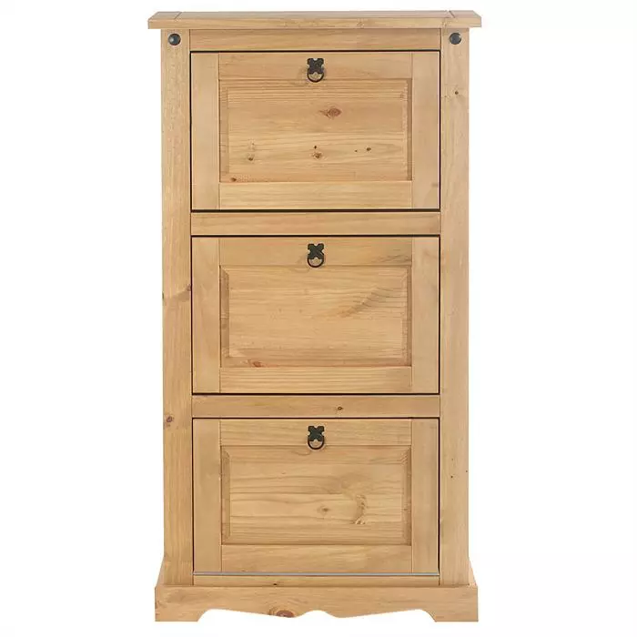 IDIMEX Schuhschrank TEQUILA, Kiefer Massiv, Mit 3 Klappen, Mexiko 4 IDIMEX Schuhschrank TEQUILA, Kiefer Massiv, Mit 3 Klappen, Mexiko – Bild 2