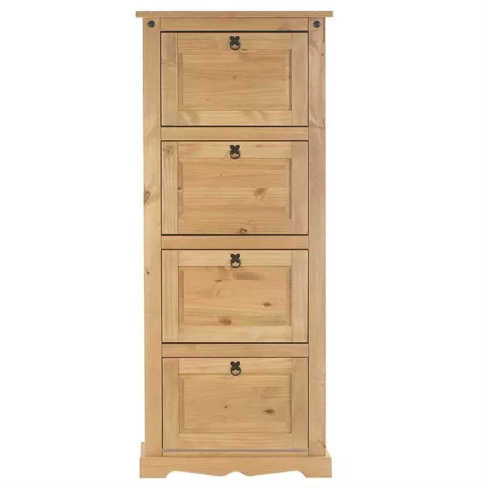 IDIMEX Schuhschrank TEQUILA, Kiefer Massiv, Mit 4 Klappen, Mexiko 4 IDIMEX Schuhschrank TEQUILA, Kiefer Massiv, Mit 4 Klappen, Mexiko – Bild 2