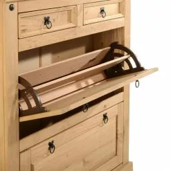 IDIMEX Schuhschrank TEQUILA, Kiefer Massiv, 2 Klappen Und Schubladen, Mexiko -Möbelgeschäft 81315 3