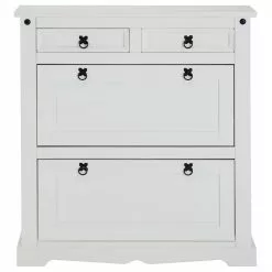 IDIMEX Schuhschrank TEQUILA, Kiefer Massiv, 2 Klappen Und Schubladen, Mexiko -Möbelgeschäft 81320 2