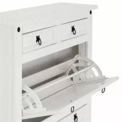 IDIMEX Schuhschrank TEQUILA, Kiefer Massiv, 2 Klappen Und Schubladen, Mexiko -Möbelgeschäft 81320 3