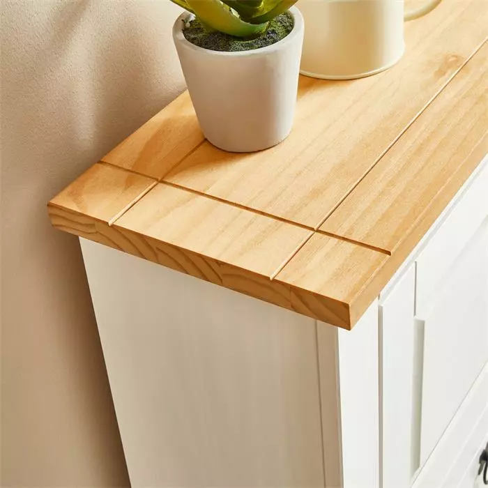 IDIMEX Schuhkipper TEQUILA, Kiefer Massiv, Weiß/braun, Mit 2 Klappen, Mexiko 7 IDIMEX Schuhkipper TEQUILA, Kiefer Massiv, Weiß/braun, Mit 2 Klappen, Mexiko – Bild 5