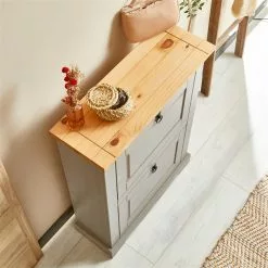 IDIMEX Schuhkipper TEQUILA Mit 2 Klappen Grau/braun, Mexiko -Möbelgeschäft 81323 AC3