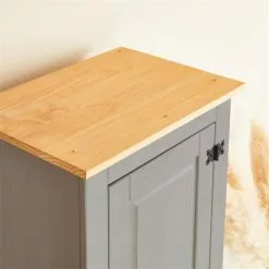 IDIMEX Schuhschrank TEQUILA, Kiefer Massiv Grau/braun, Mit 2 Schubladen Und 8 Fächer, Mexiko -Möbelgeschäft 81326 AC4