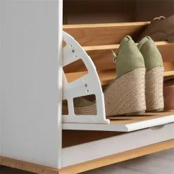 IDIMEX Schuhkipper COLMAR In Weiß/braun Mit 2 Klappen -Möbelgeschäft 8291 A0 6N