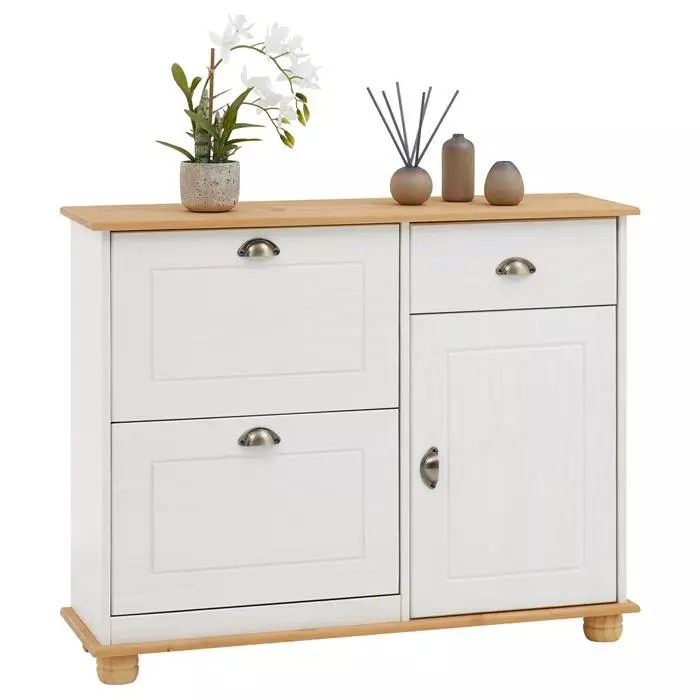 IDIMEX Schuhschrank COLMAR, Kiefer In Weiß/braun 3 IDIMEX Schuhschrank COLMAR, Kiefer In Weiß/braun