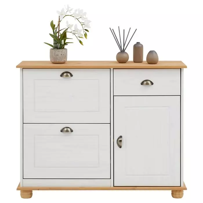 IDIMEX Schuhschrank COLMAR, Kiefer In Weiß/braun 4 IDIMEX Schuhschrank COLMAR, Kiefer In Weiß/braun – Bild 2