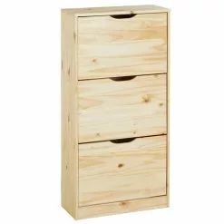 IDIMEX Schuhschrank BASIL Mit 3 Kipper In Natur, Kiefer Massiv