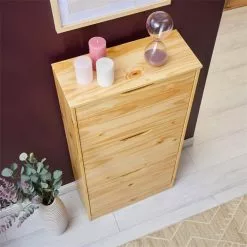 IDIMEX Schuhschrank BASIL Mit 3 Kipper In Natur, Kiefer Massiv -Möbelgeschäft 84000 A0 4N