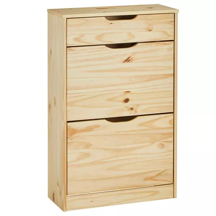 IDIMEX Schuhkipper BASIL Mit 2 Kipper Und In Natur, Kiefer Massiv 3 IDIMEX Schuhkipper BASIL Mit 2 Kipper Und In Natur, Kiefer Massiv