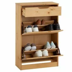 IDIMEX Schuhkipper BASIL Mit 2 Kipper In Braun, Kiefer Massiv -Möbelgeschäft 84006 2