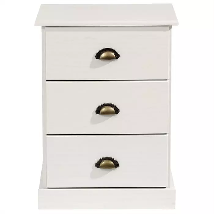 IDIMEX Nachttisch PARIS Mit 3 Schubladen, In Weiß 3 IDIMEX Nachttisch PARIS Mit 3 Schubladen, In Weiß